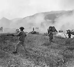 1/5th Mahratta Light Infantry advance across Aquino aerodrome, 1944