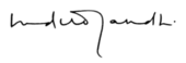 Indira Gandhi's signature