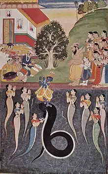 Snakes have long been popular subjects of Hindu art, Nāga, c. 1640, (miniature)