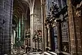 Elaborate stone and marble naves inside the upper church.