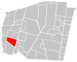 Location of Colonia Insurgentes Mixcoac (in red) within Benito Juárez borough