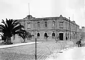 The building's exterior in 1910