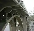 A view from underneath the bridge on the St. Paul side, looking west.