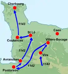 A map of Normandy in 1142