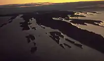 Eroded volcanic strata at Isle Royale in Michigan