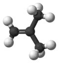 Ball-and-stick model of isobutylene