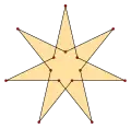 Isotoxal tetradecagon, {(7/2)α}, has density 2, similar to regular {7/2}.