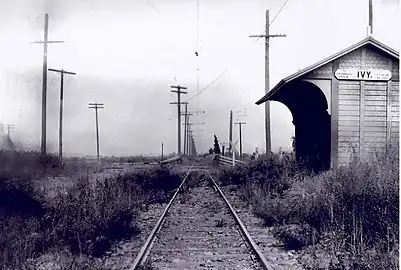 Ivy station c. 1905, looking west