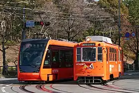 A train near Minami-Horibata Station