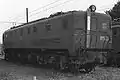 The rear, non-streamlined end of EF55 1 stored at Takasaki Depot in July 1978