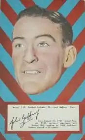 1954 Argus Newspaper Football Portraits trading card featuring Fitzroy player Jack Gaffney.