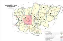 Map showing Danwan (#241) in Jagdishpur block