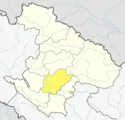 Location of Jajarkot District (dark yellow) in Karnali