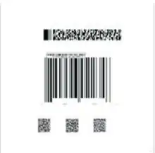 Barcode information and QR codes behind a white background