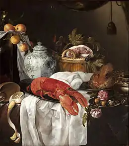 Pronk Still life with lobster, Jasper Geeraerts, 1650–1654