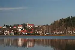 View across the Olšovec Pond