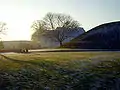 The two round barrows at Jelling from the Viking Age, are the youngest in Denmark.