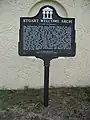 Arch historical marker sign, modern day.