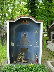 The grave of Jerzy Klinger painted by Jerzy Nowosielski