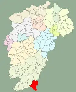 Location in Jiangxi