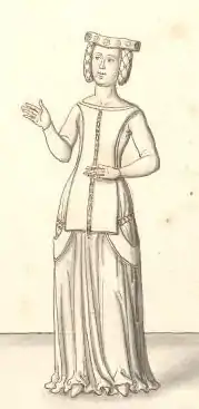 Joan of France, shown in a late 17th-century or early 18th-century drawing, married John VI, Duke of Brittany