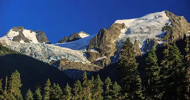 Mt. Matier and Matier Glacier (left), Slalok (right)