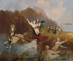 Abduction of Kyllikki, Johan Kortman [fi], 1890