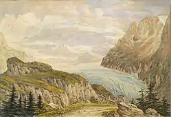 Hüfi Glacier around 1880 by Heinrich Müller