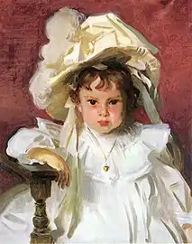 Even tiny girls were dressed in large hats, 1900