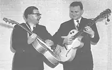 Dan Morgan (right) with his literary and musical collaborator John Kippax, c.1957