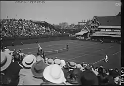 Bill Johnston (US) vs. Gerald Patterson (Australasia) in the Challenge Round at the West Side Tennis Club