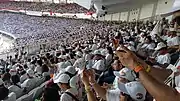 Supporters of Jokowi rallying in a mass campaign in GBK.