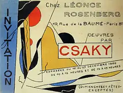 Joseph Csaky, Galerie de L'Effort Moderne, December 1920