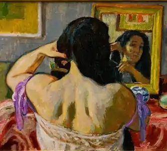 Woman Brushing her Hair