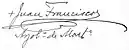 Juan Francisco Aragone's signature