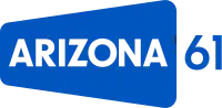 The word "Arizona" in an angled rounded rectangle with the number 61 off to the right.