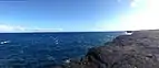 Much of the Ka'u coastline is made up of volcanic Pali. Looking southwest from HVNP