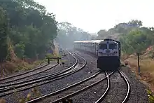 Kacheguda Akola Intercity Express train passing from the platform