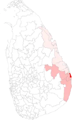 Location of Kalmunai