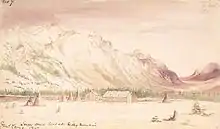 Watercolour by Paul Kane of Jasper House in 1847