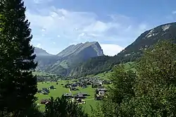 View from Holdamoos to the Kanisfluh in Au (Vorarlberg)