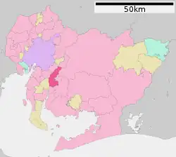 Location of Kariya in Aichi Prefecture