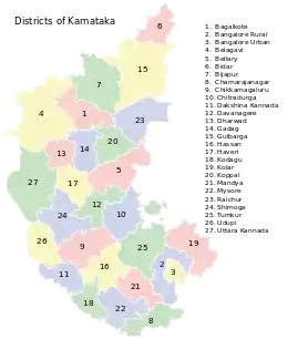 Map of 30 districts in region