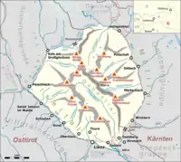 Map showing the location of the stream in the Schober Group