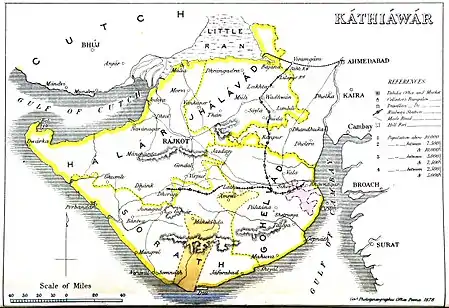 1855 map of Kathiawar