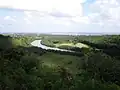 Poliʻahu Heiau view of Wailua River mouth and Malae Heiau hillside