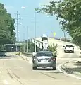 Driving on Keller Springs Road, showing the interchange at Preston Road in north Dallas.