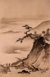 Shōkei's [ja] version of Evening Gong at Qingliang Temple, early 16th century