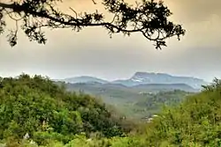 The Khvamli massif as seen from the city of Kutaisi.