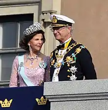 King Carl XVI Gustaf with his Collar.